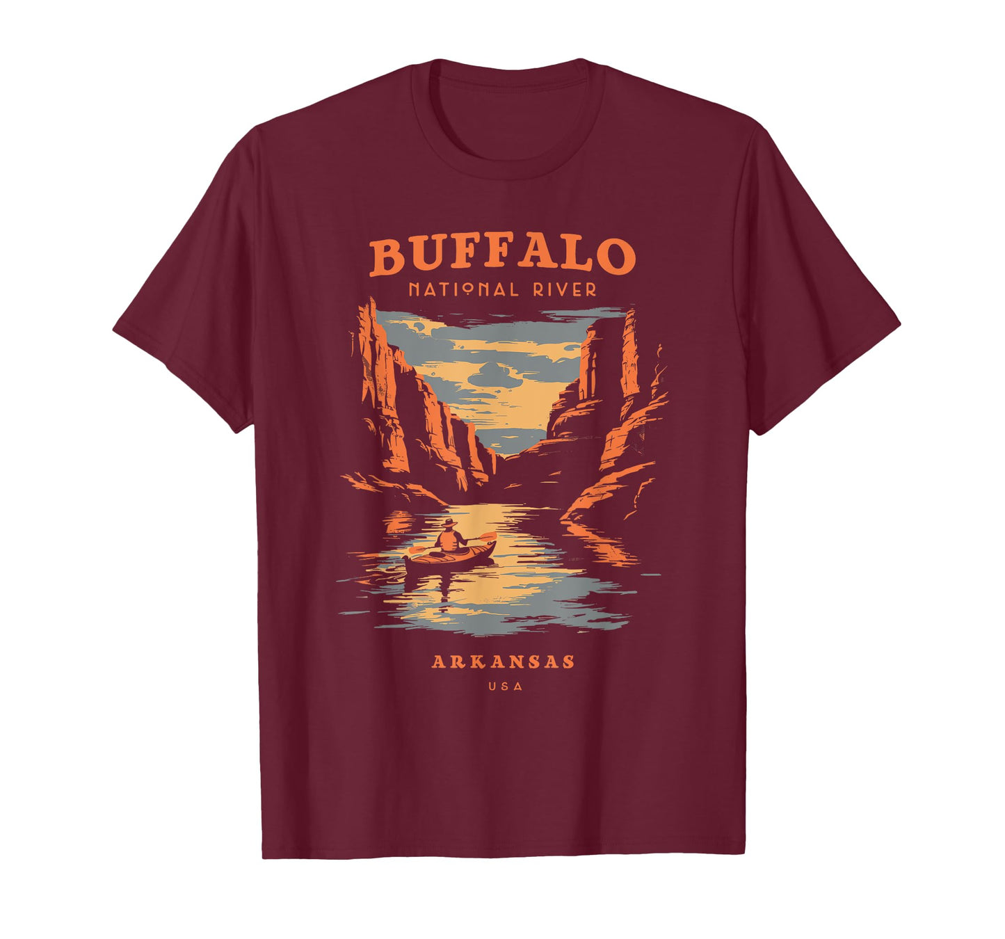 Buffalo National River Arkansas Retro Vintage T-Shirt