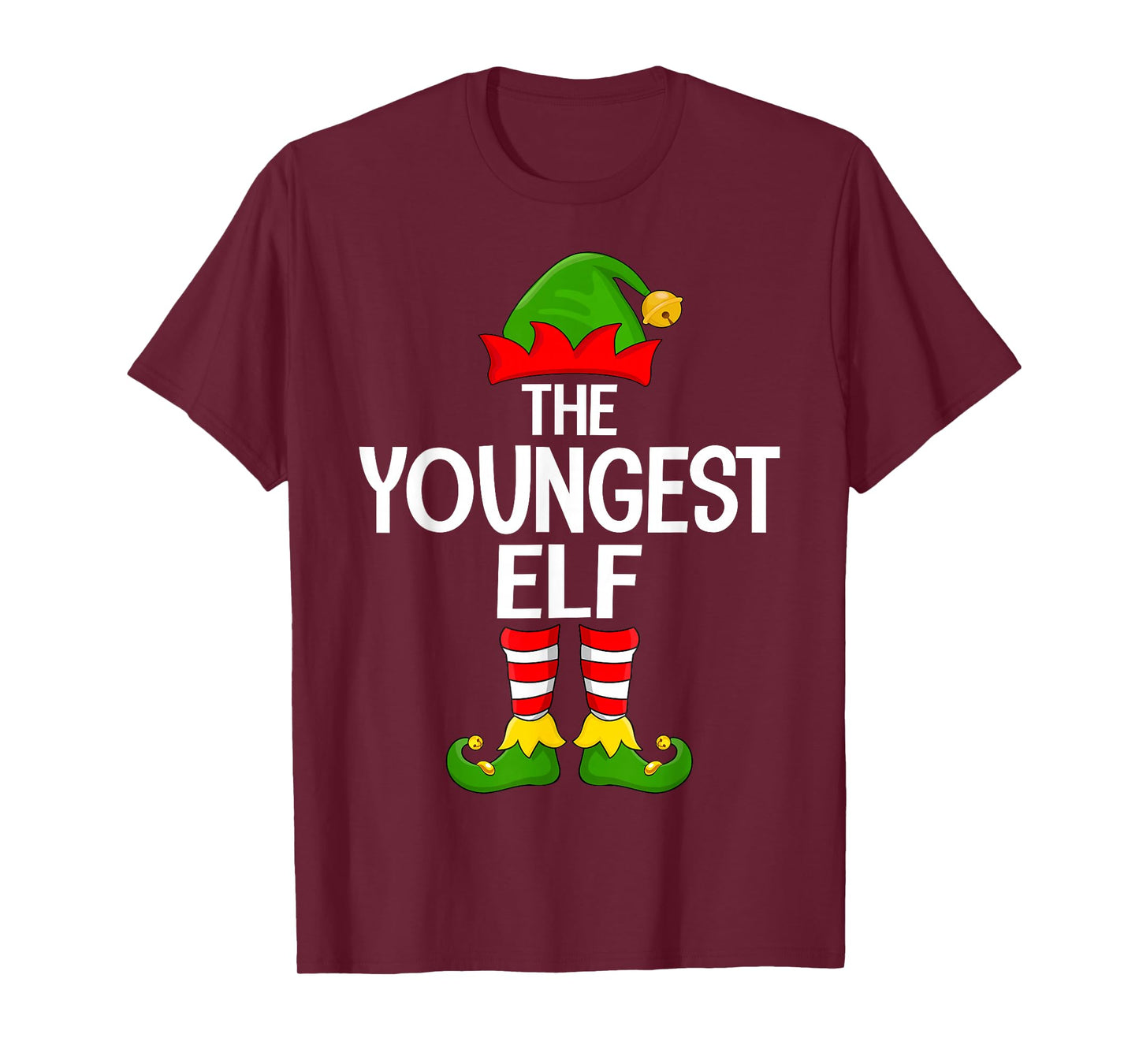 Youngest Elf Xmas Matching Family Elf Squad Christmas T-Shirt