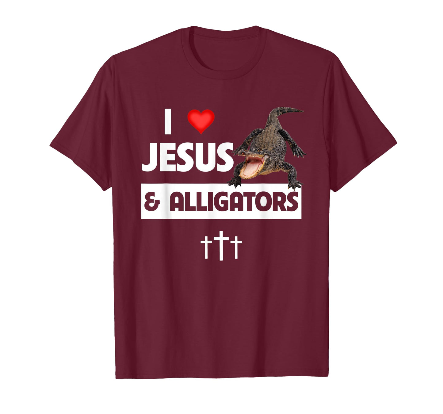 I Love Jesus and Alligators Reptile Christian Sunday Church T-Shirt