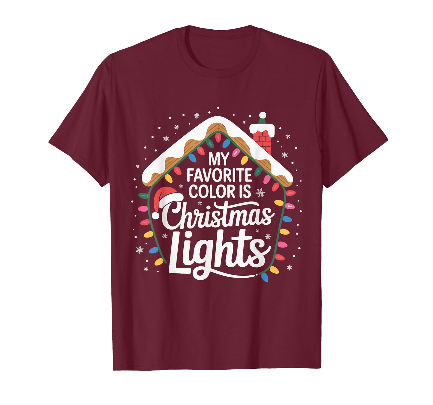 Gingerbread House My Favorite Color is Christmas Lights T-Shirt