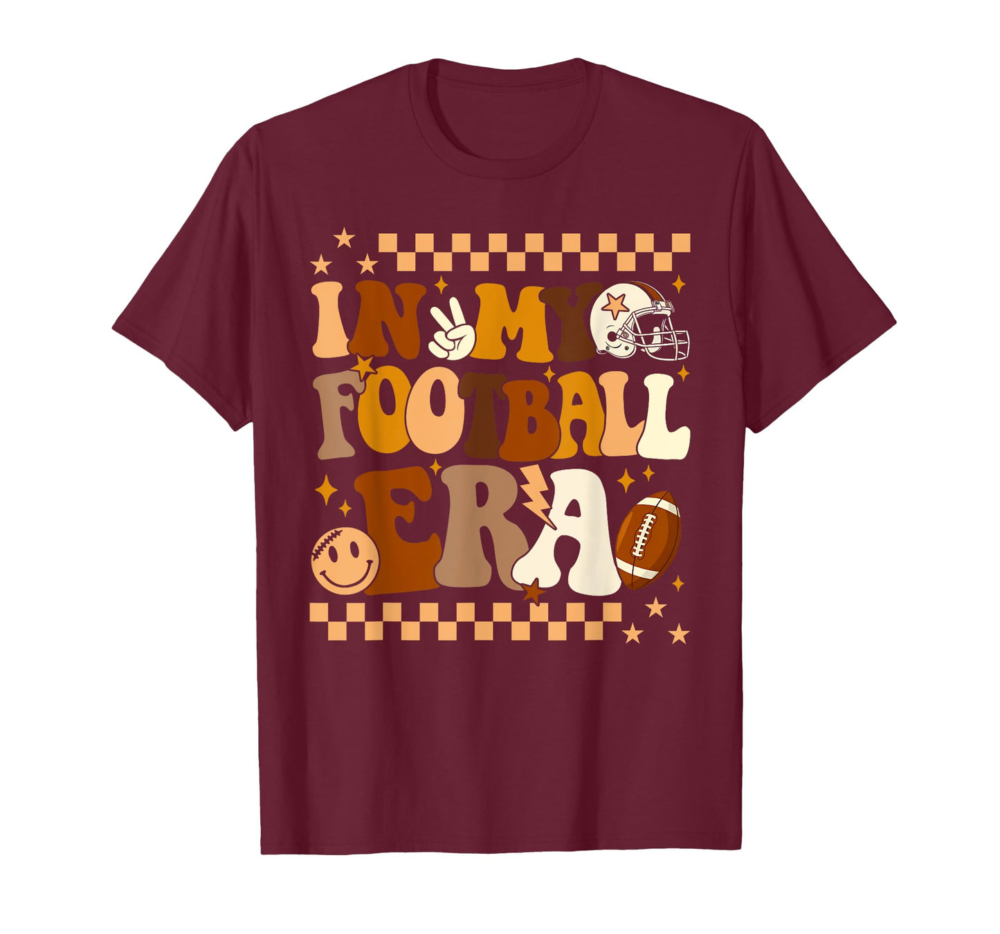 Groovy In My Football Era Football Lovers Men Women Kid T-Shirt