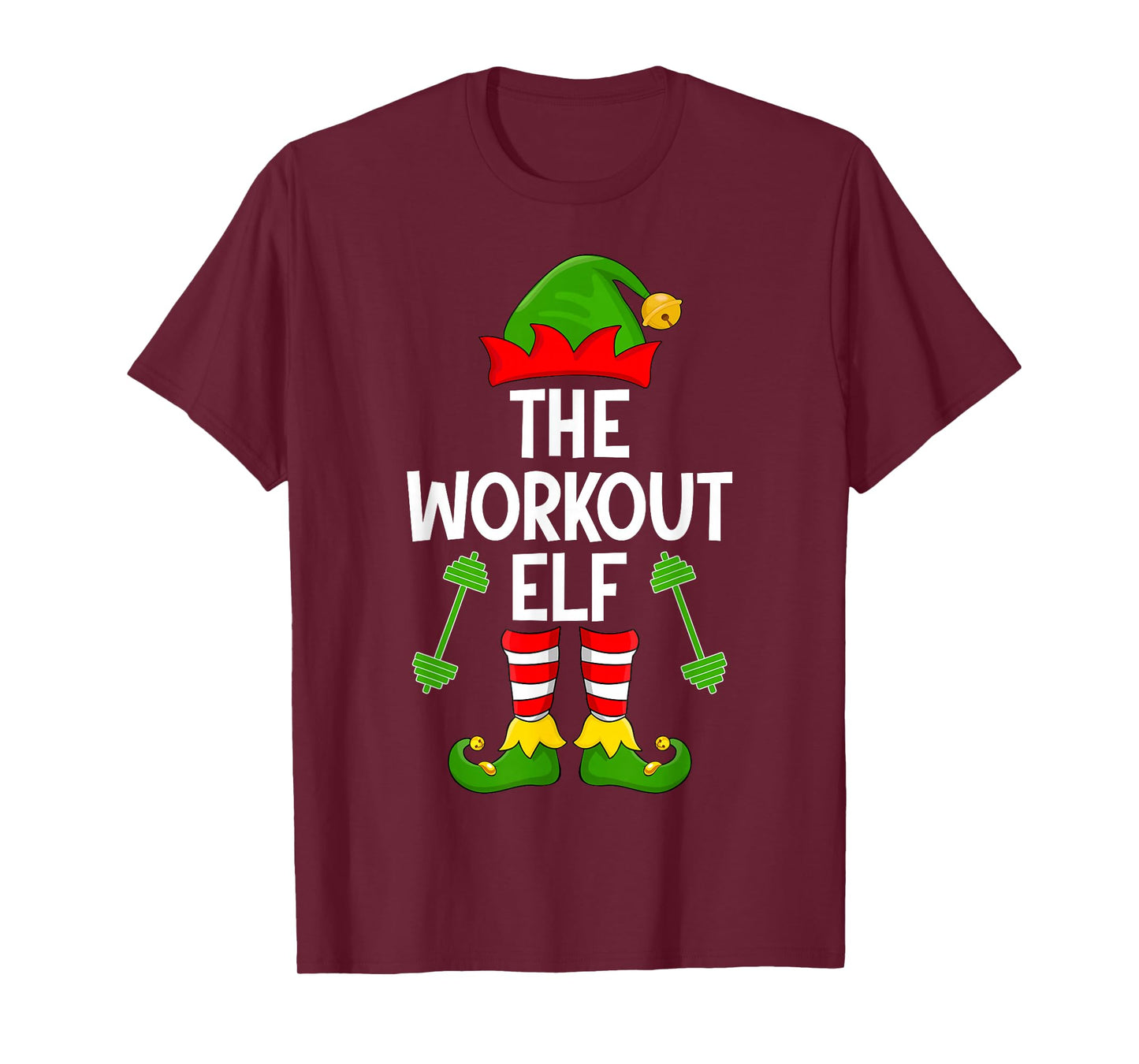 Workout Elf Xmas Matching Family Elf Squad Christmas T-Shirt