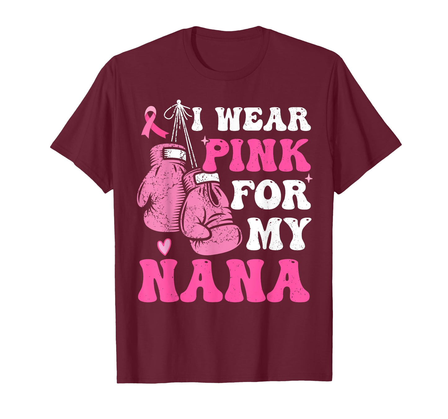 I Wear Pink For My Nana Breast Cancer Awareness Grandma Kids T-Shirt