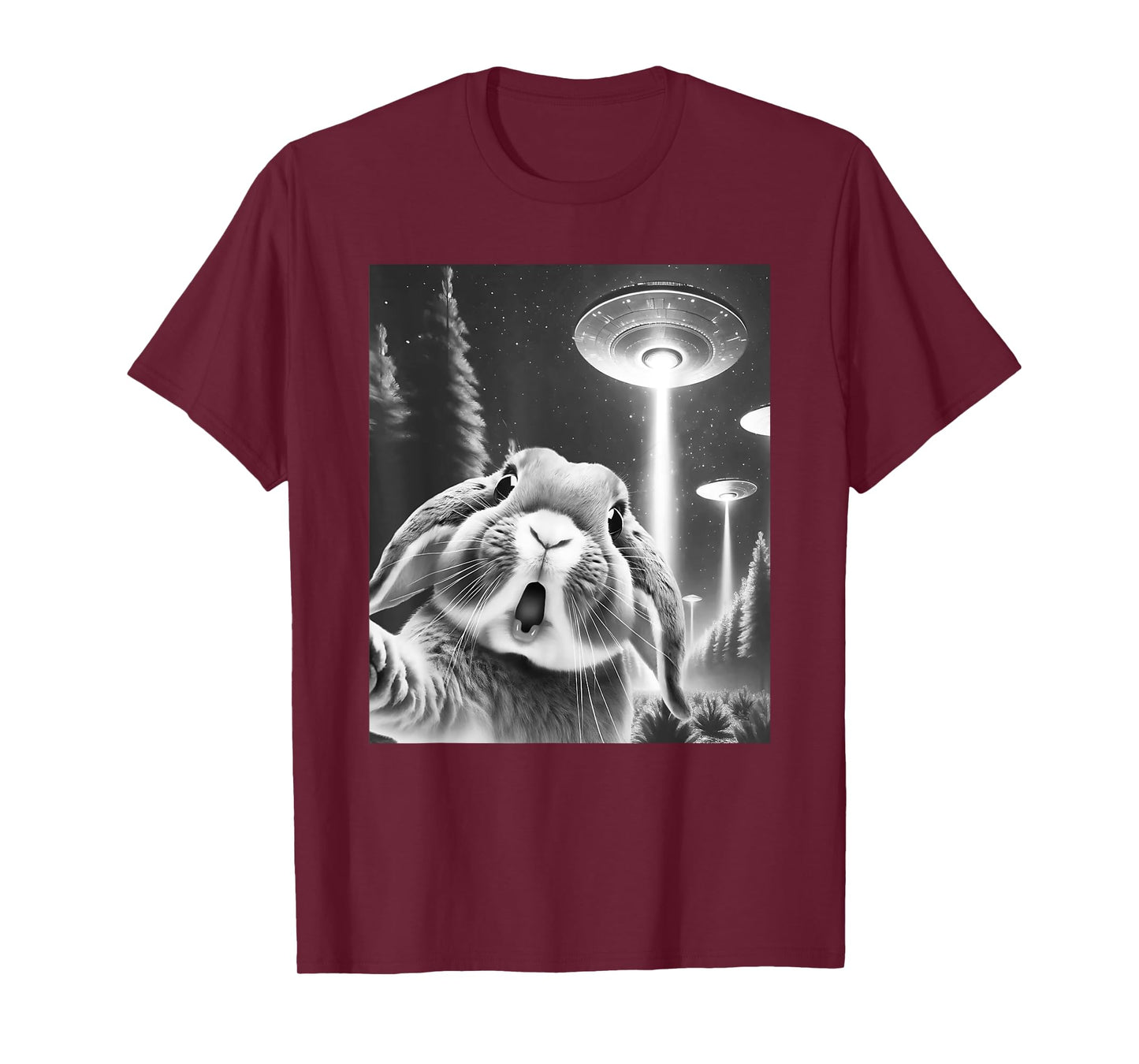 Funny Rabbit Alien UFO Taking a Selfie Animal Lover T-Shirt