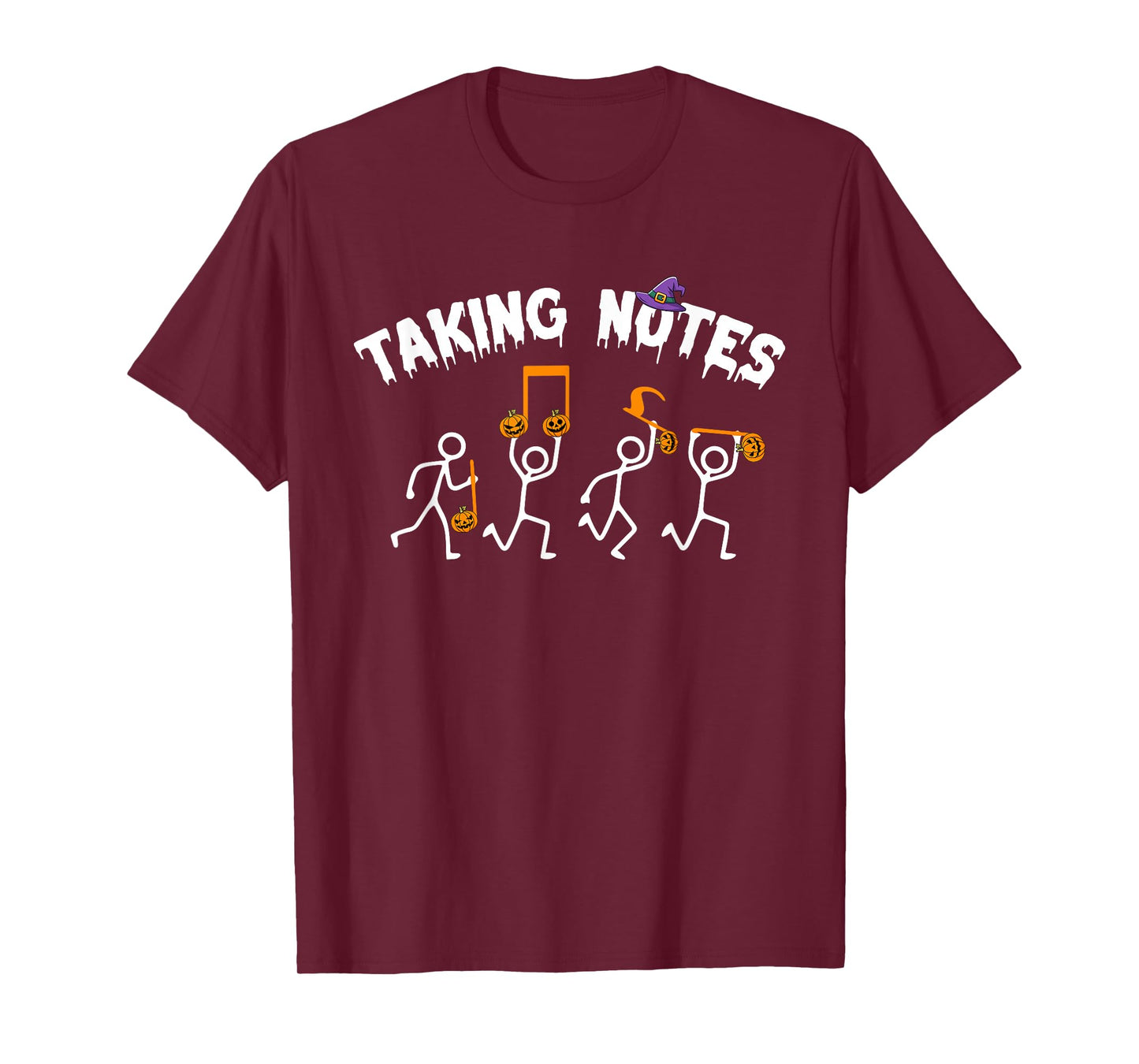 Musical Taking Notes Music Lovers Teachers Funny Halloween T-Shirt