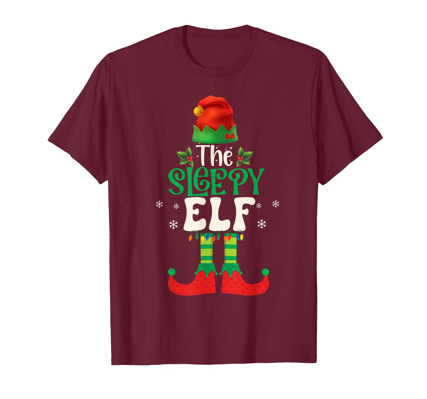Funny The Sleepy Elf Group Matching Family Christmas 2025 T-Shirt