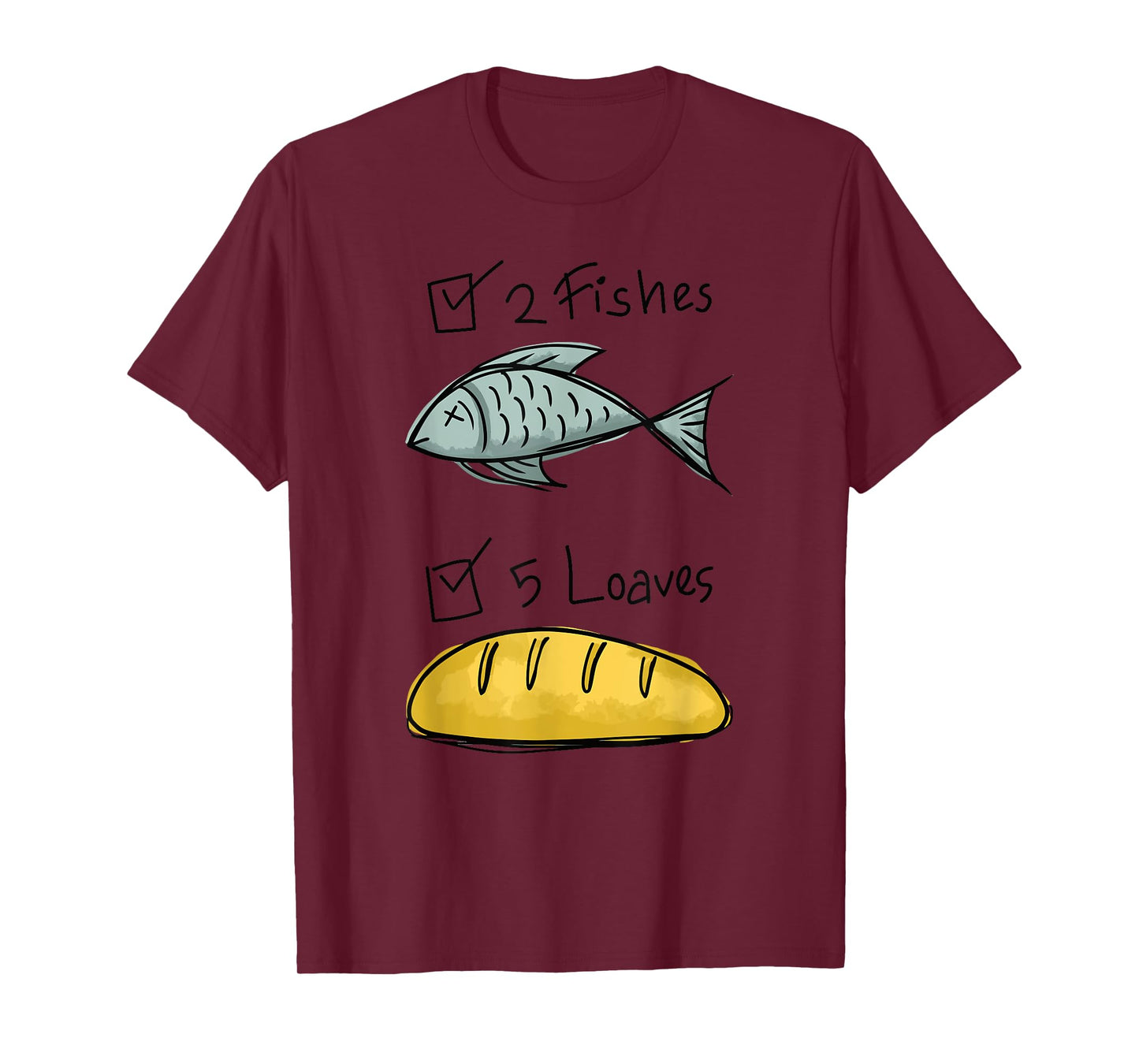 Christian shirt Women Kids Girls Five Loaves Two Fish Jesus T-Shirt