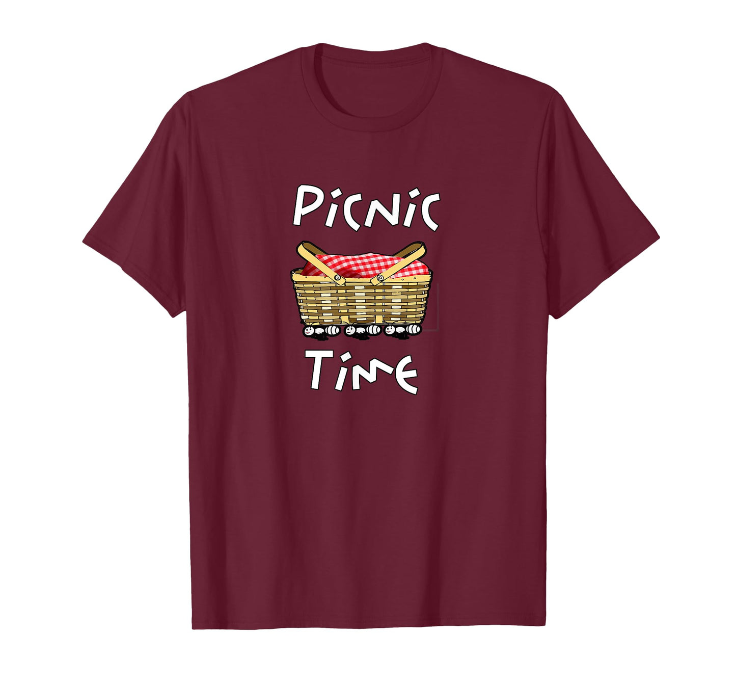 Picnic Time Ants Carry off the Basket Funny Design T-Shirt