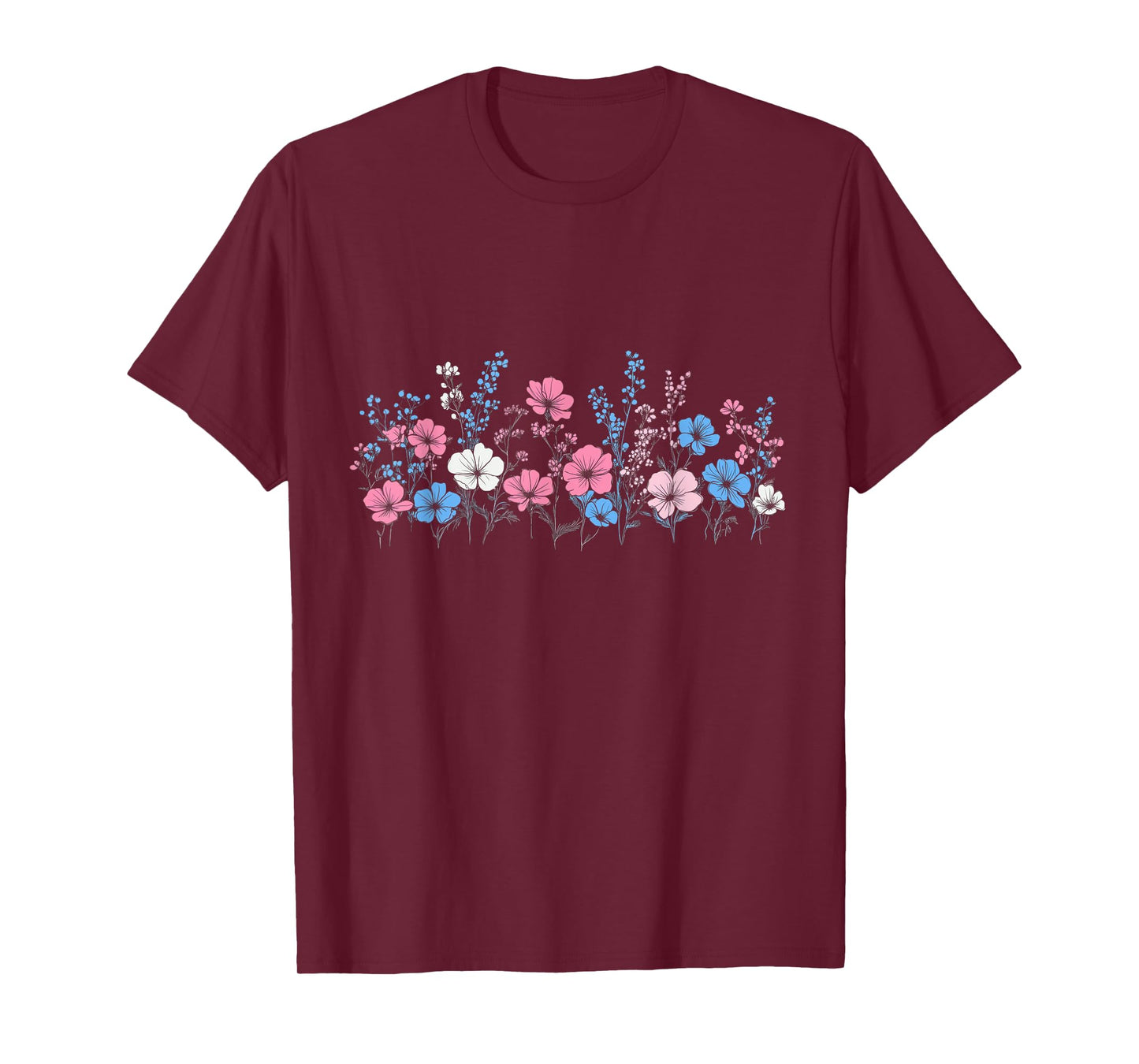 Transgender Flag Wildflower Trans Pride Floral Wild Flower T-Shirt