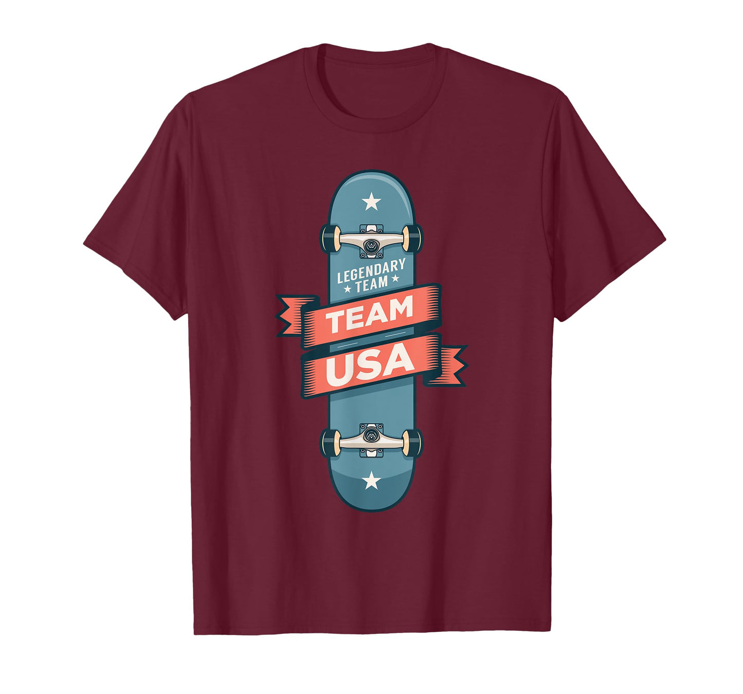 Skateboarding USA Support the Team Shirt USA Flag Skateboard T-Shirt