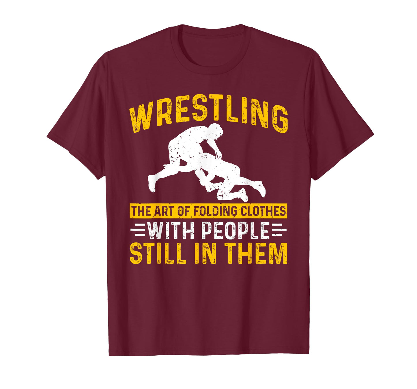 Funny Wrestling Art Of Folding Clothes With People In Them T-Shirt