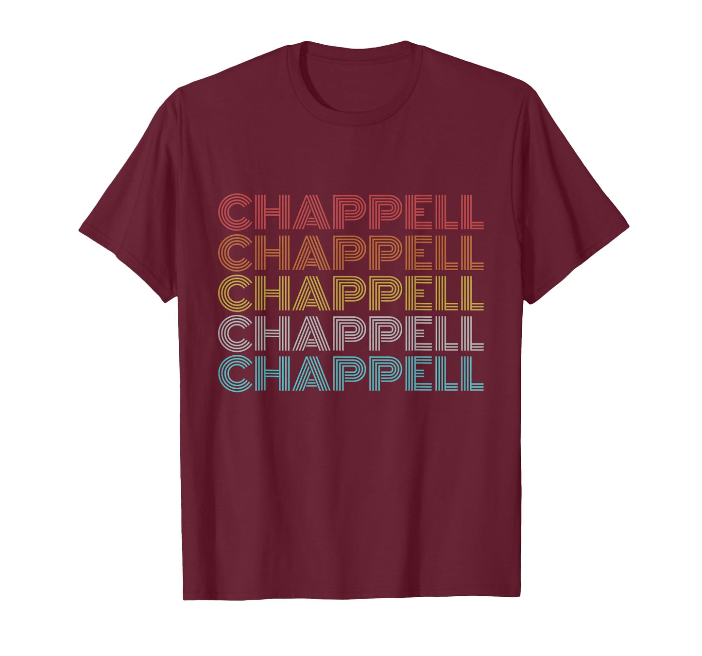 Chappell Retro Vintage Black Crew Neck T-Shirt, Unisex-Adults, Short Sleeve, Small