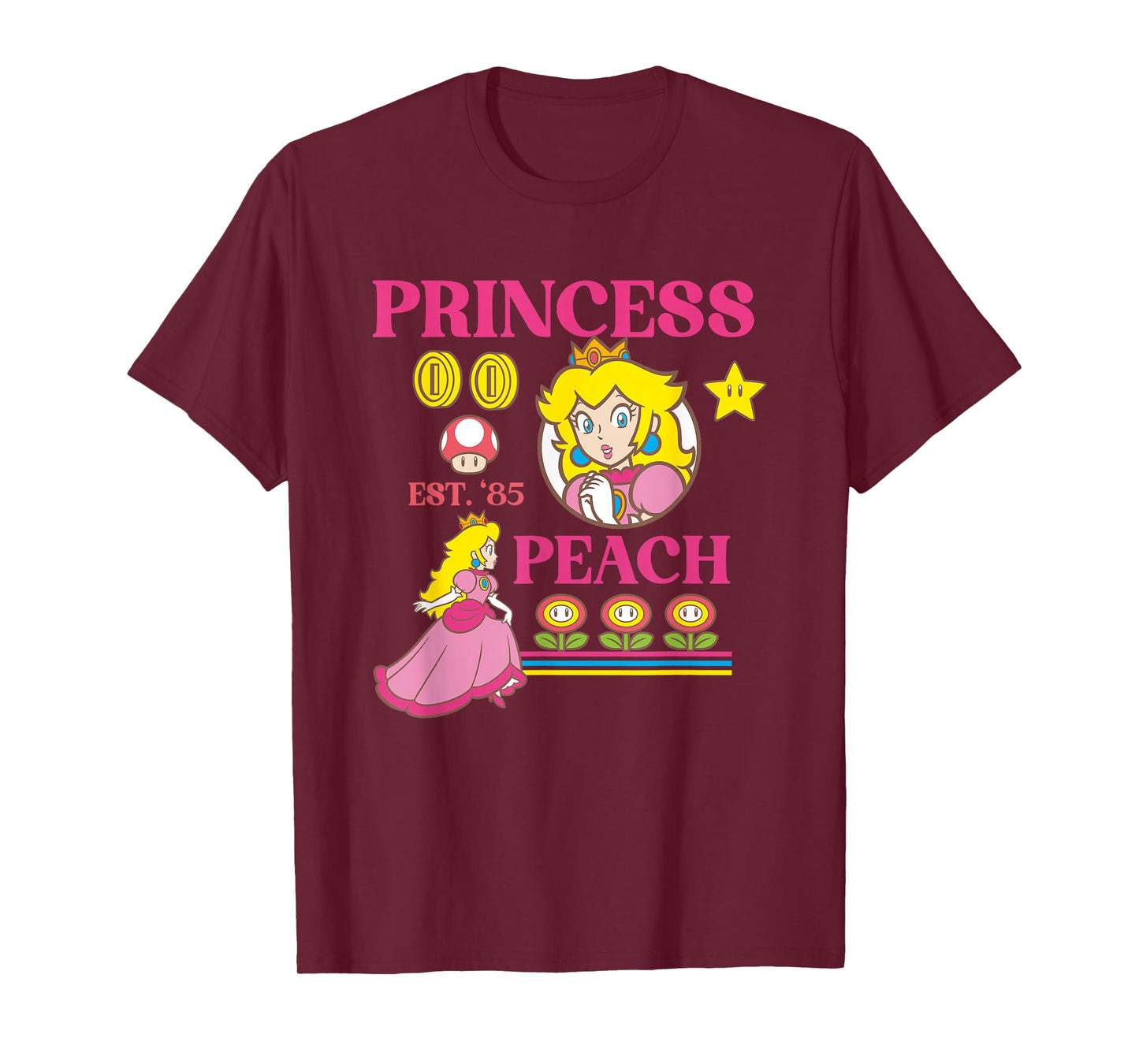 Super Mario Bros Fire Flower Princess Peach Power Up T-Shirt