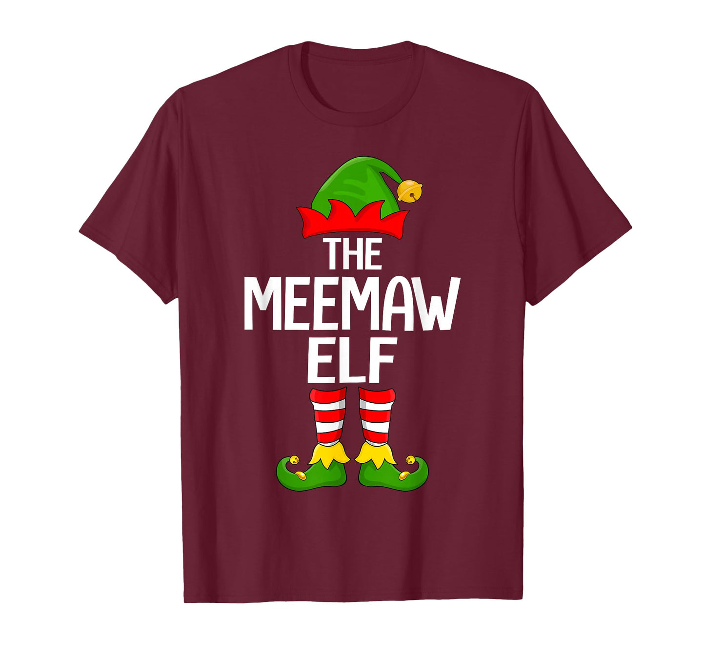 Meemaw Elf Xmas Matching Family Elf Squad Christmas Women T-Shirt
