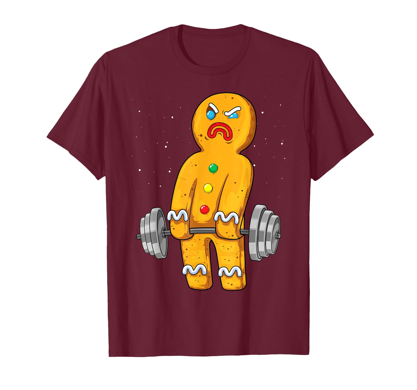 Gingerbread Man Weightlifting Christmas Fitness Gym Deadlift T-Shirt