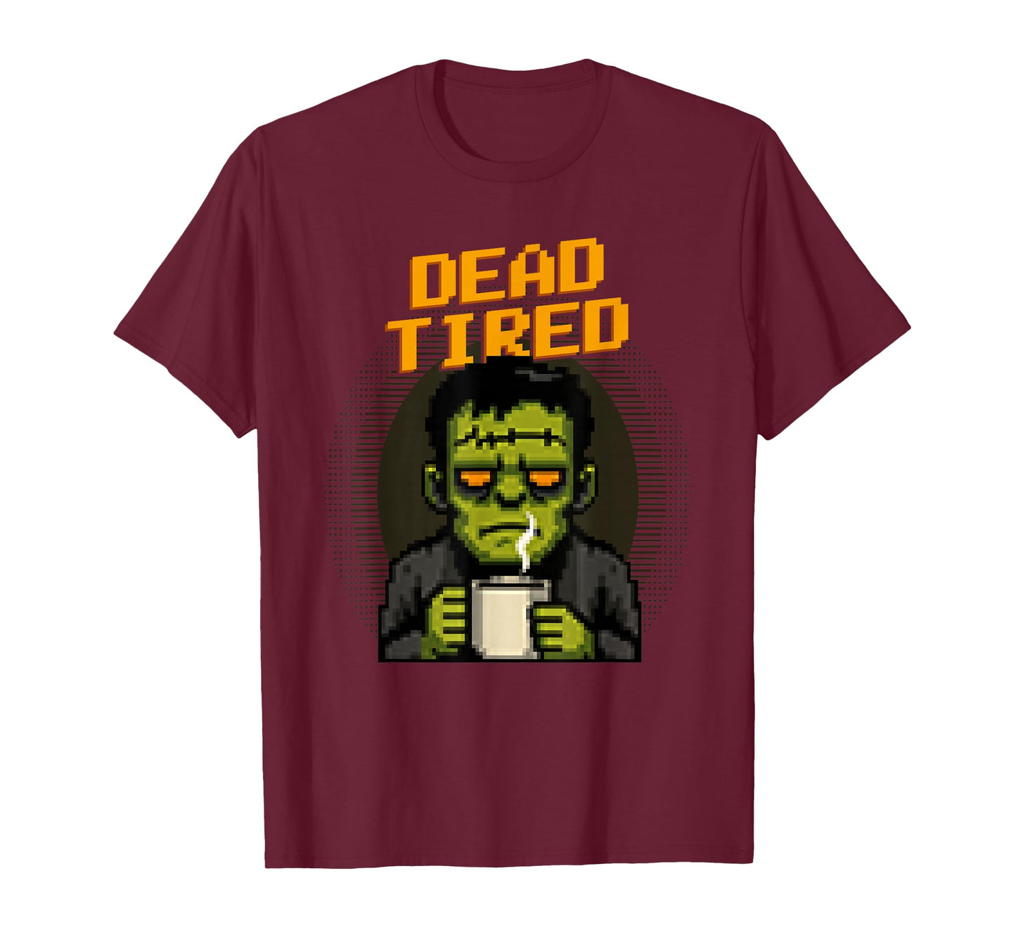 Dead Tired Funny Pixel Art Sleepy Zombie Halloween T-Shirt