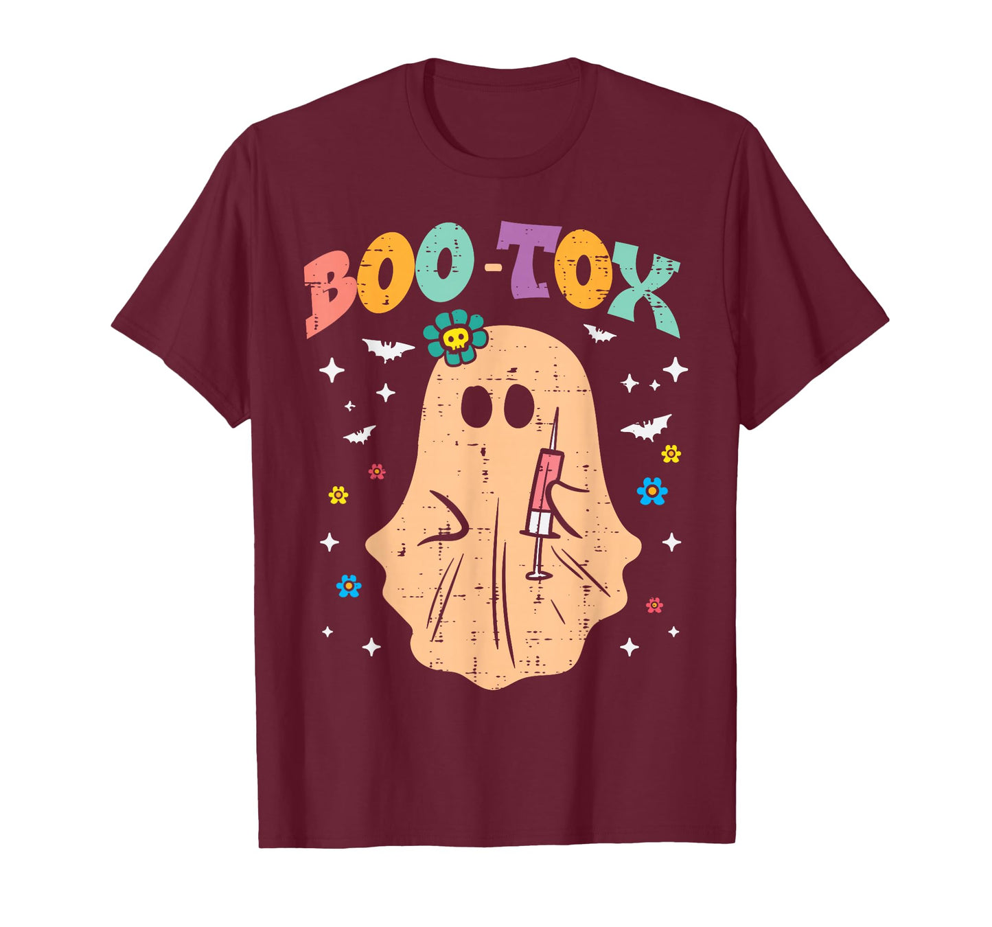 Halloween Botox Ghost Boo Tox Retro Costume Groovy Women T-Shirt