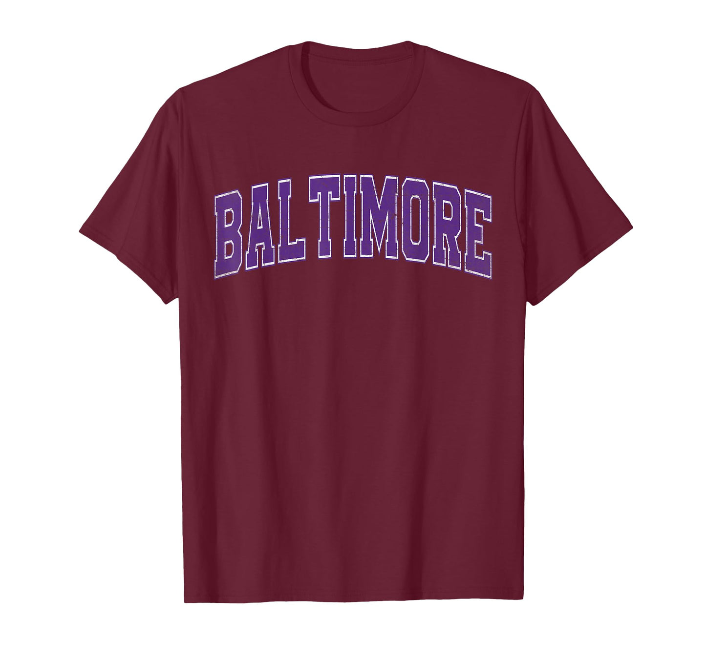 Baltimore MD Vintage Sports Purple Retro Varsity Text T-Shirt