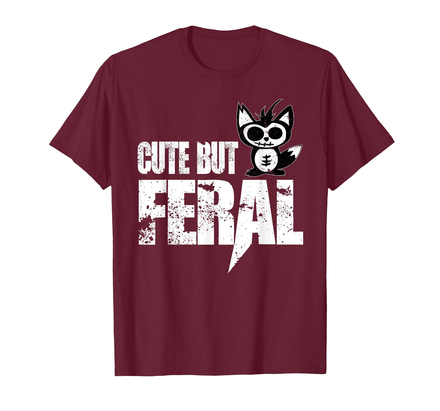 Cute But Feral Fox Funny Back To School Outdoors Gift T-Shirt