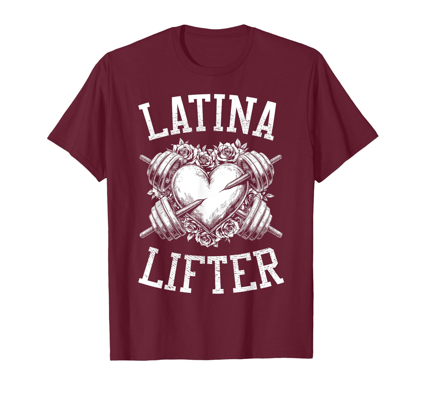 Latina Lifter Spanish Gym Barbell Heart Hispanic Fitness T-Shirt