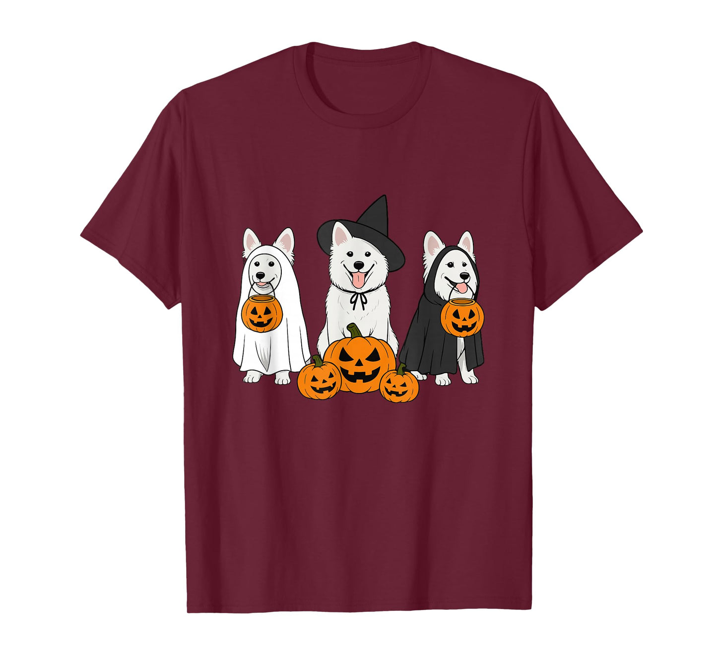 Witch American Eskimo Dog Halloween American Eskimo Dog Mom T-Shirt