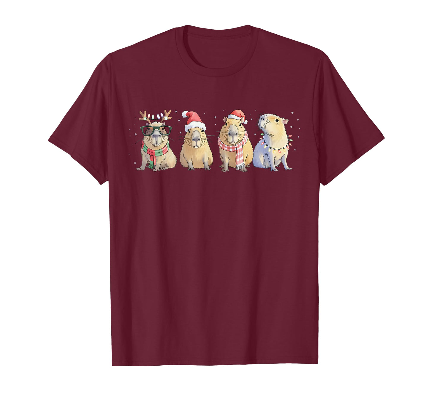 Cute Capybara Christmas Santa Funny Capybara Xmas Men Kids T-Shirt