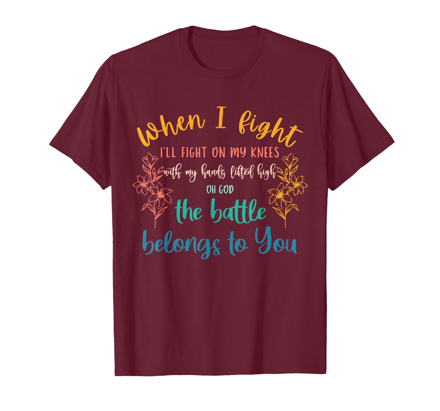 Retro Battle Belongs To The Lord Christian,Inspirational Tee T-Shirt