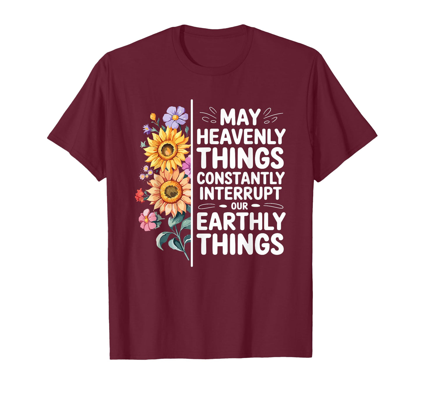 CharlIan Minds - Heavenly Things Interrupt Earthly Unisex-Adults Black Short Sleeve T-Shirt