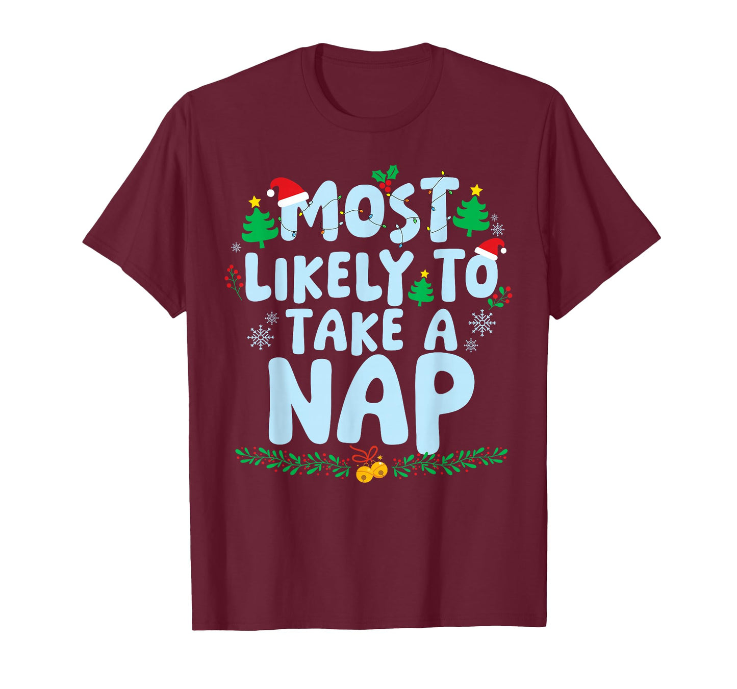 Most Likely to Likely to Take A Nap Family Matching Xmas T-Shirt