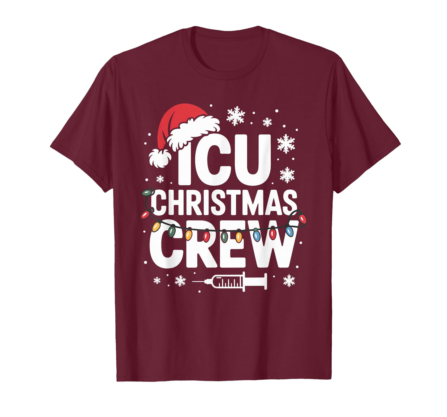 ICU Christmas Crew ICU Nurse Critical Care Xmas Nursing T-Shirt