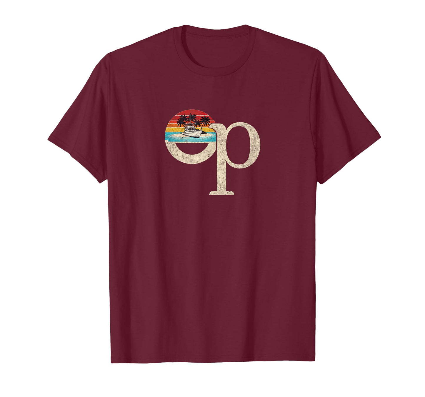 Op Ocean Vintage Pacific Ocean Beach Sun Palm Trees Retro T-Shirt