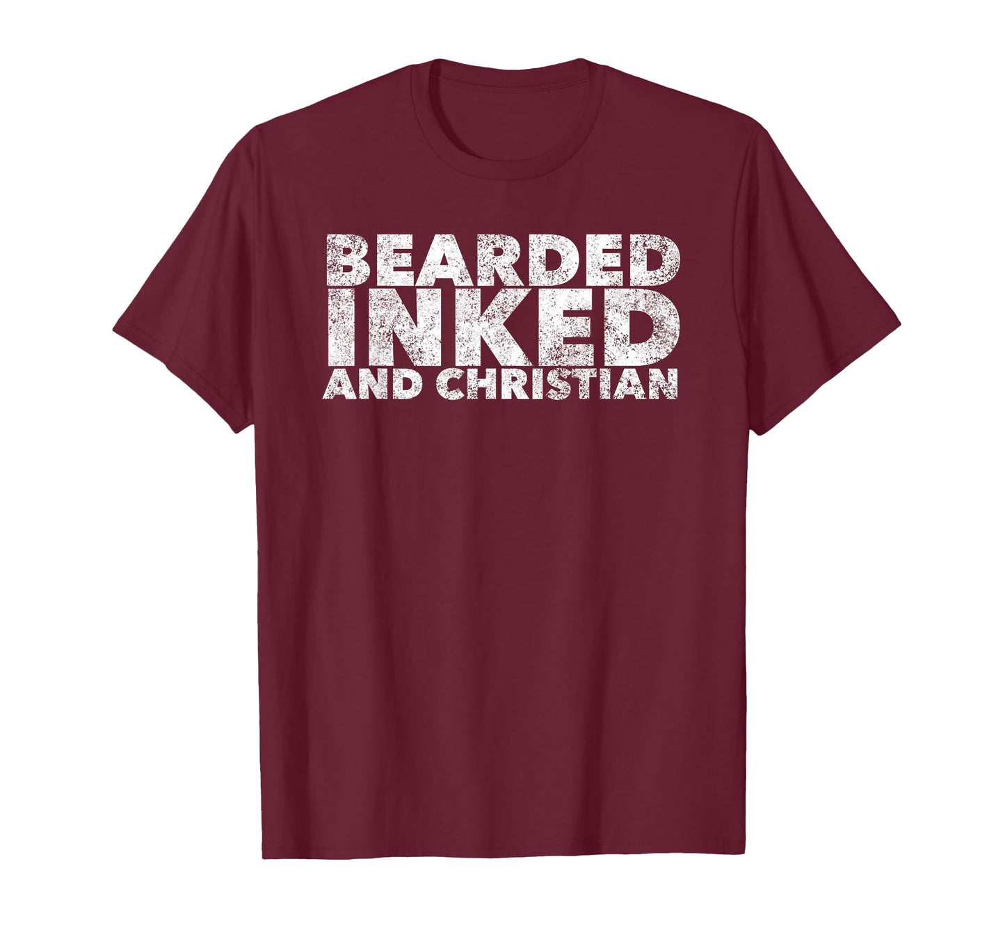 Bearded Inked and Christian - Tattooed Believer with Beard T-Shirt