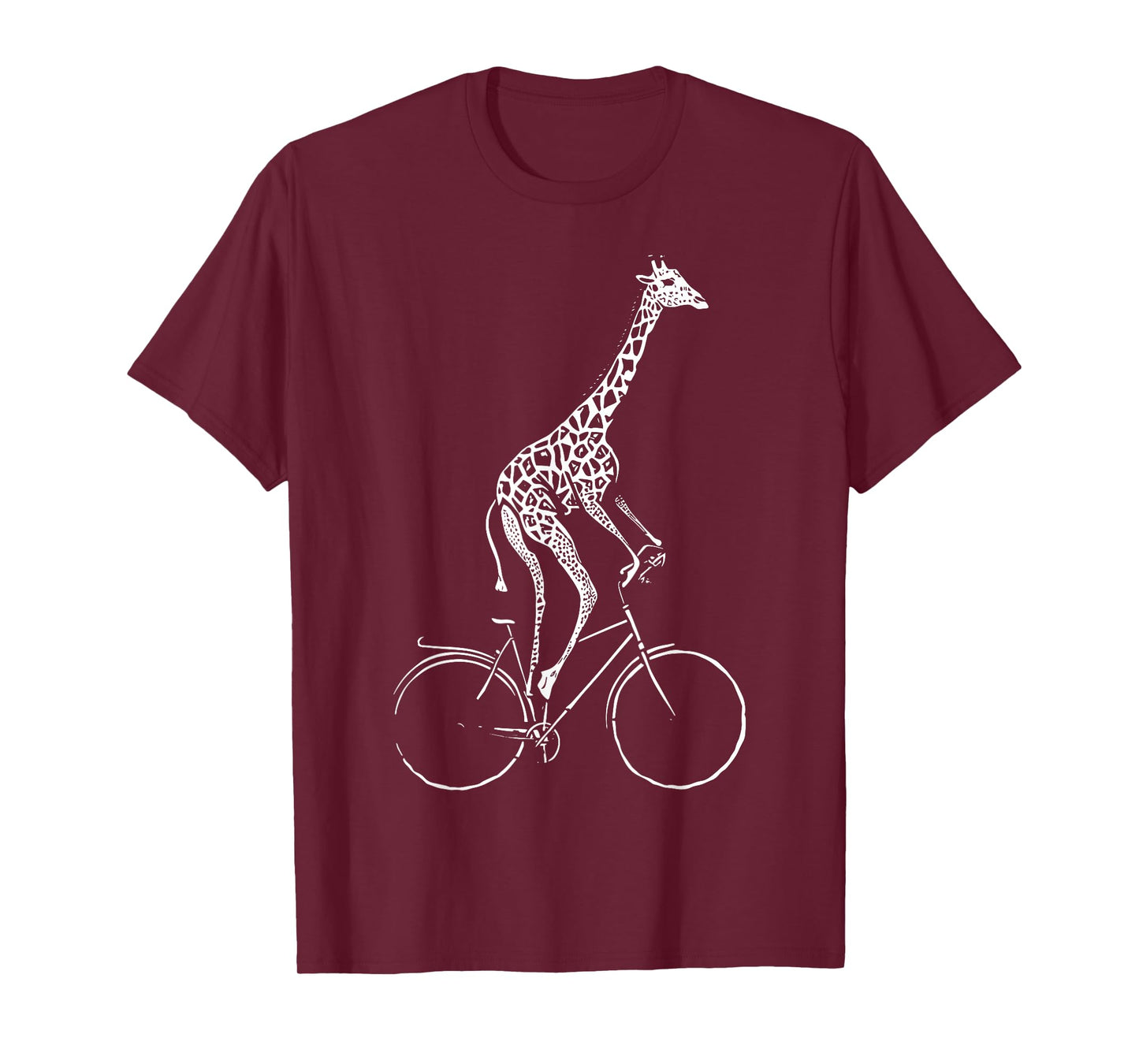 Vintage Giraffe Riding Bicycle Cycling Biking Animal Biker T-Shirt