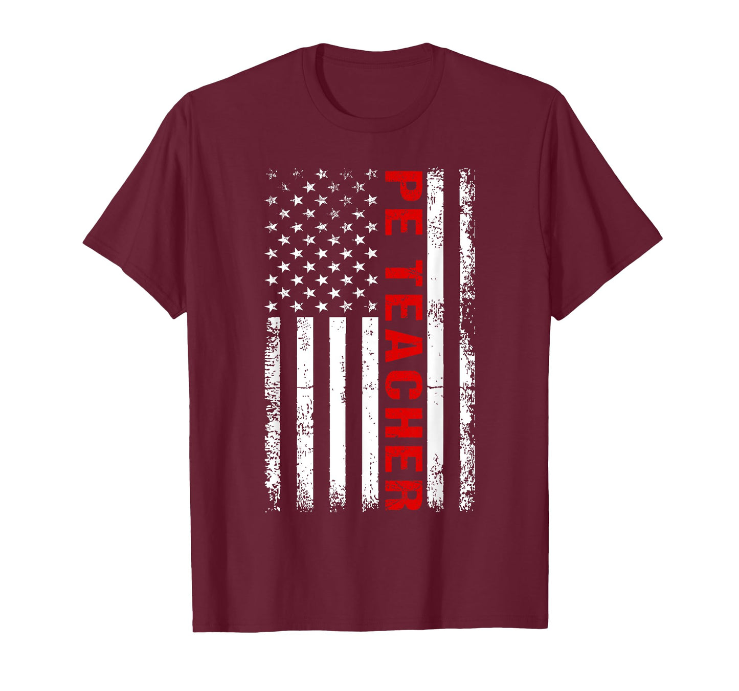 PE Physical Education Teacher P.E. USA Flag Patriot Coach T-Shirt