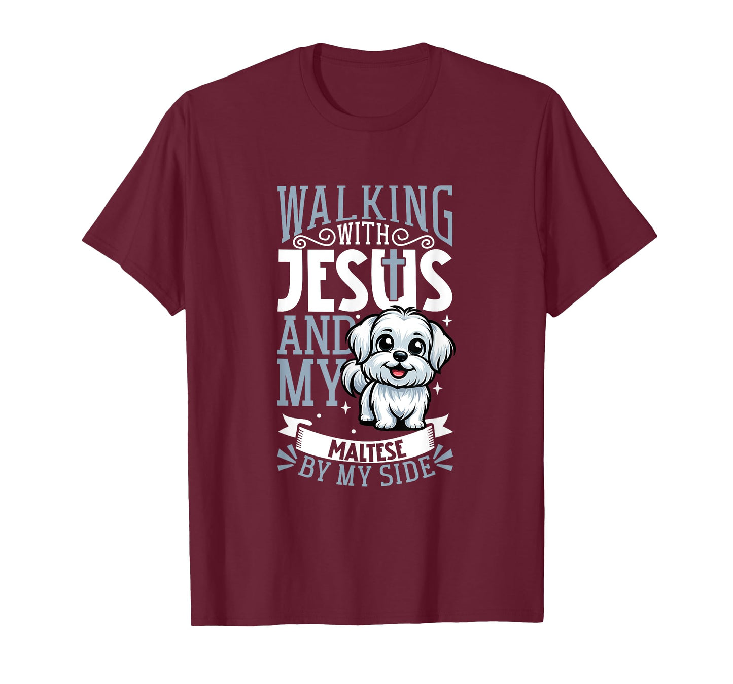 Jesus and dog - Maltese T-Shirt for Men Women Kids