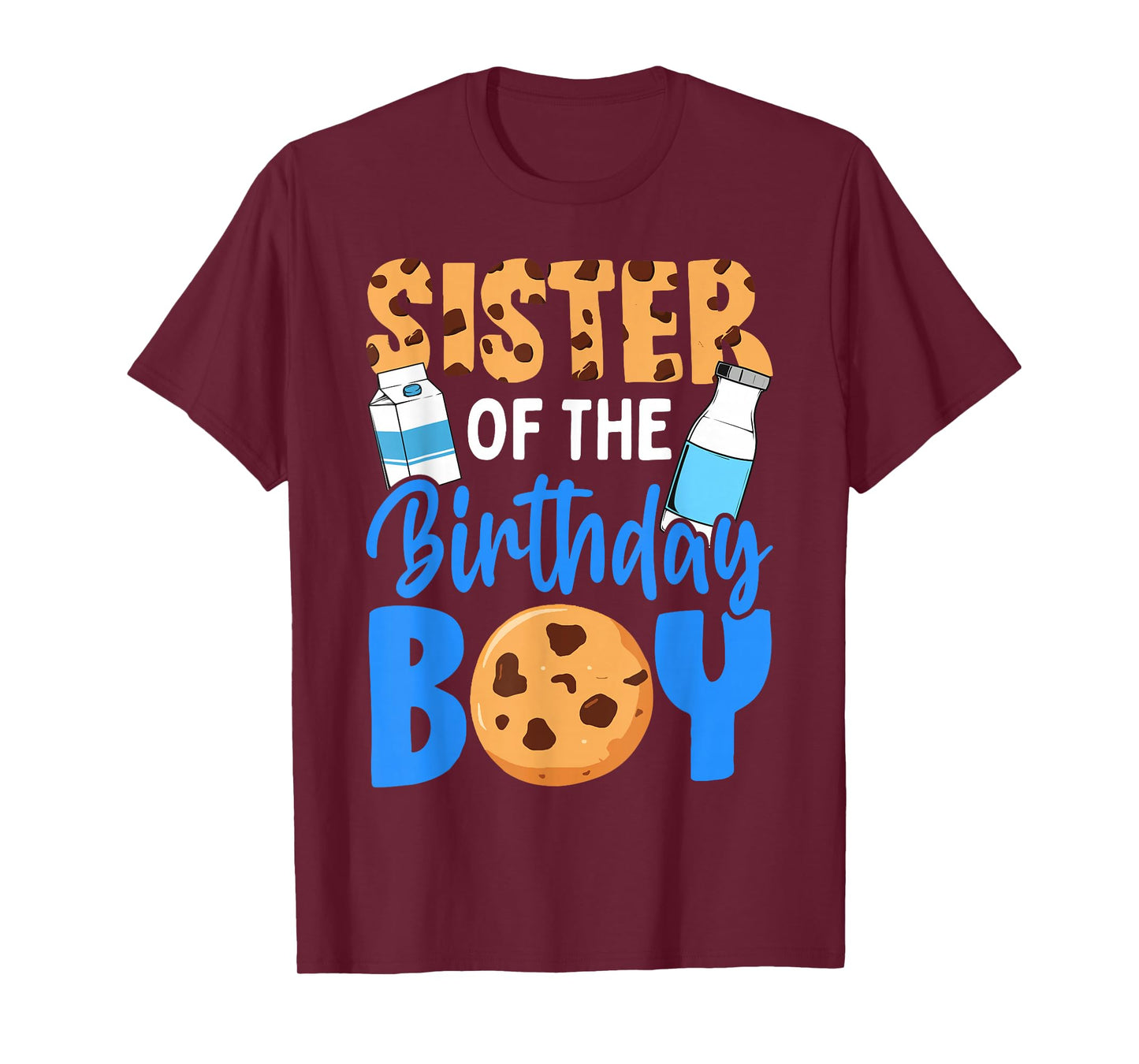 Sister of the birthday boy Milk and Cookies 1st birthday T-Shirt