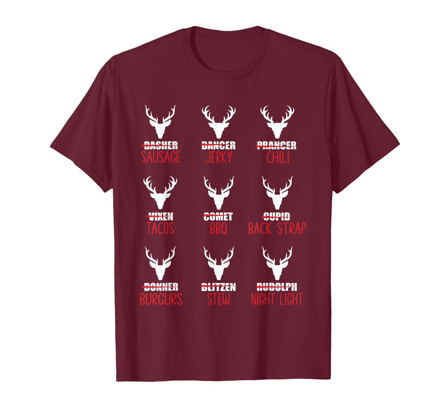 Funny Christmas Deer Hunters All of Santa's Reindeer T-Shirt