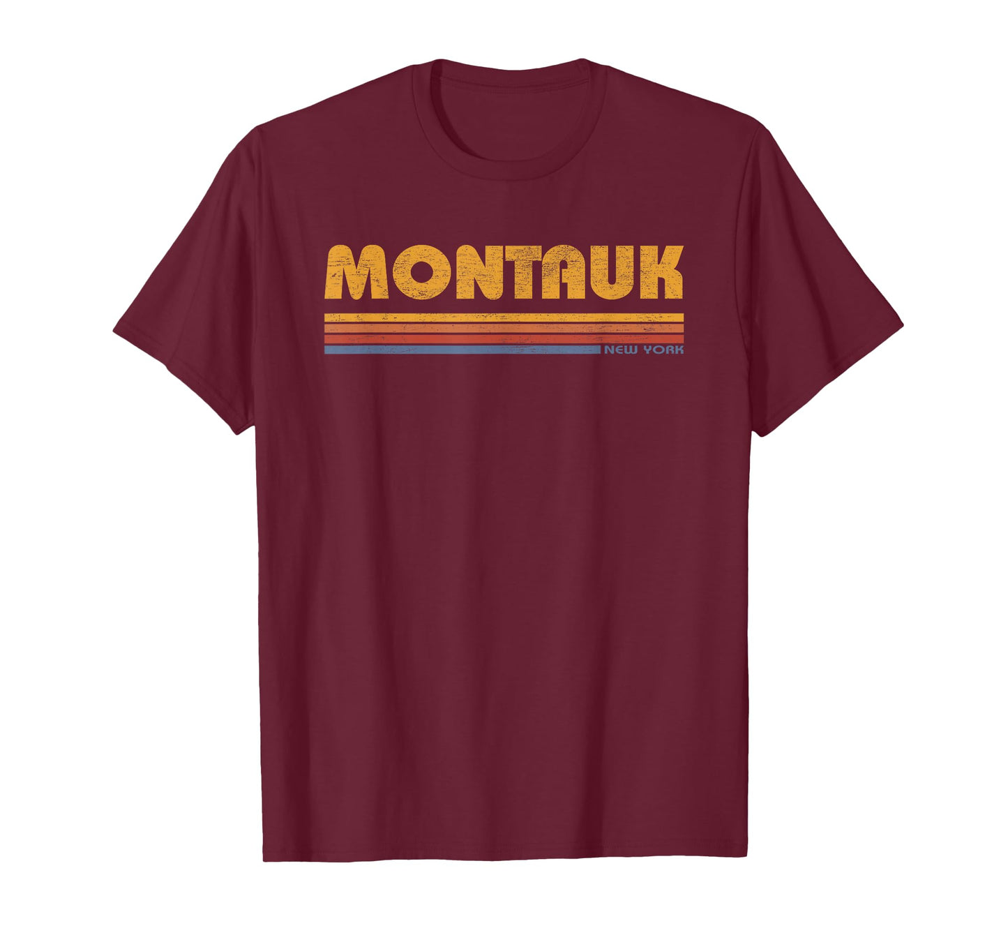 Vintage Montauk New York Souvenir Mens Womens Retro Beach T-Shirt