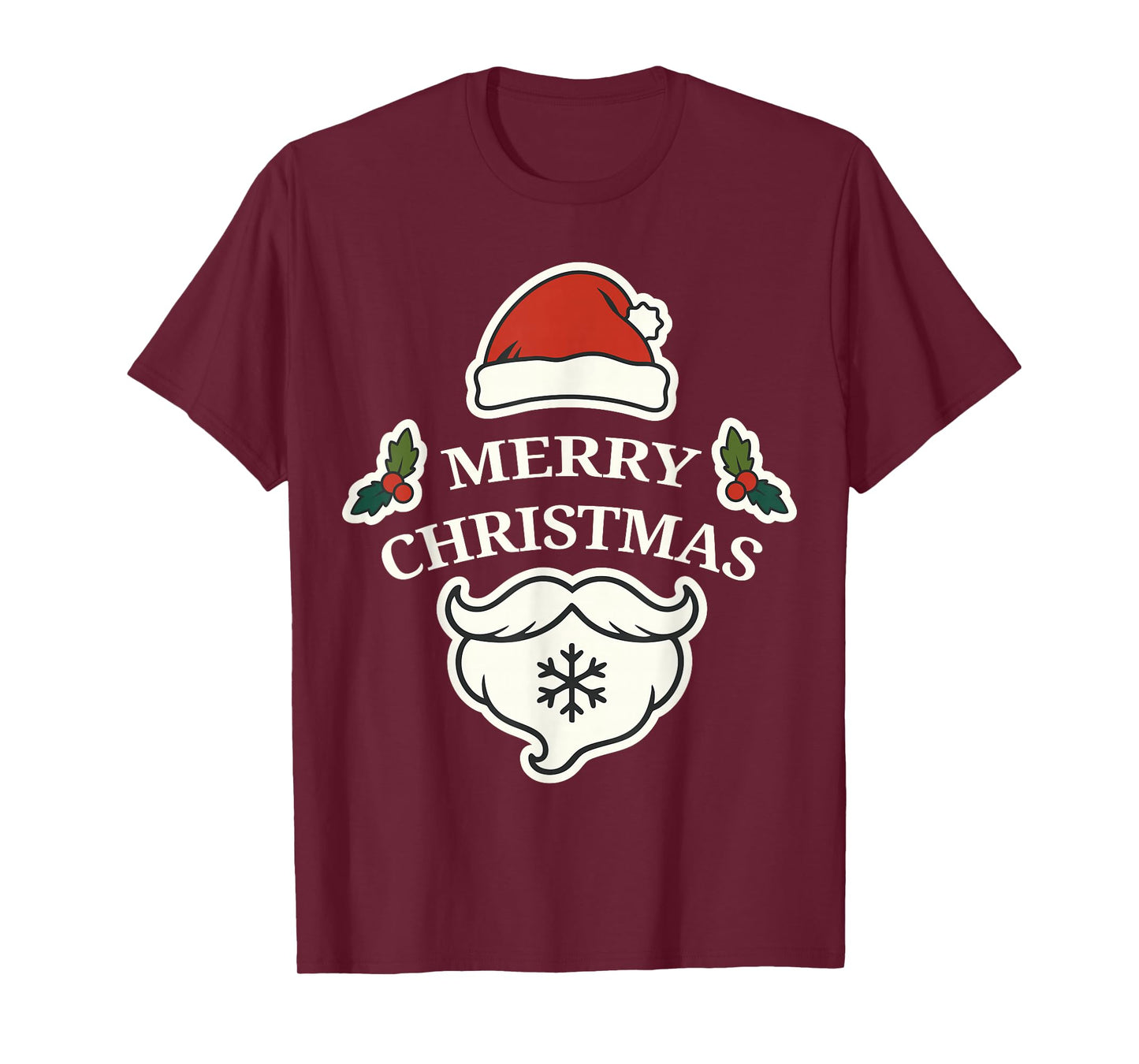 Merry Christmas Vintage Santa Beard Holiday Design T-Shirt