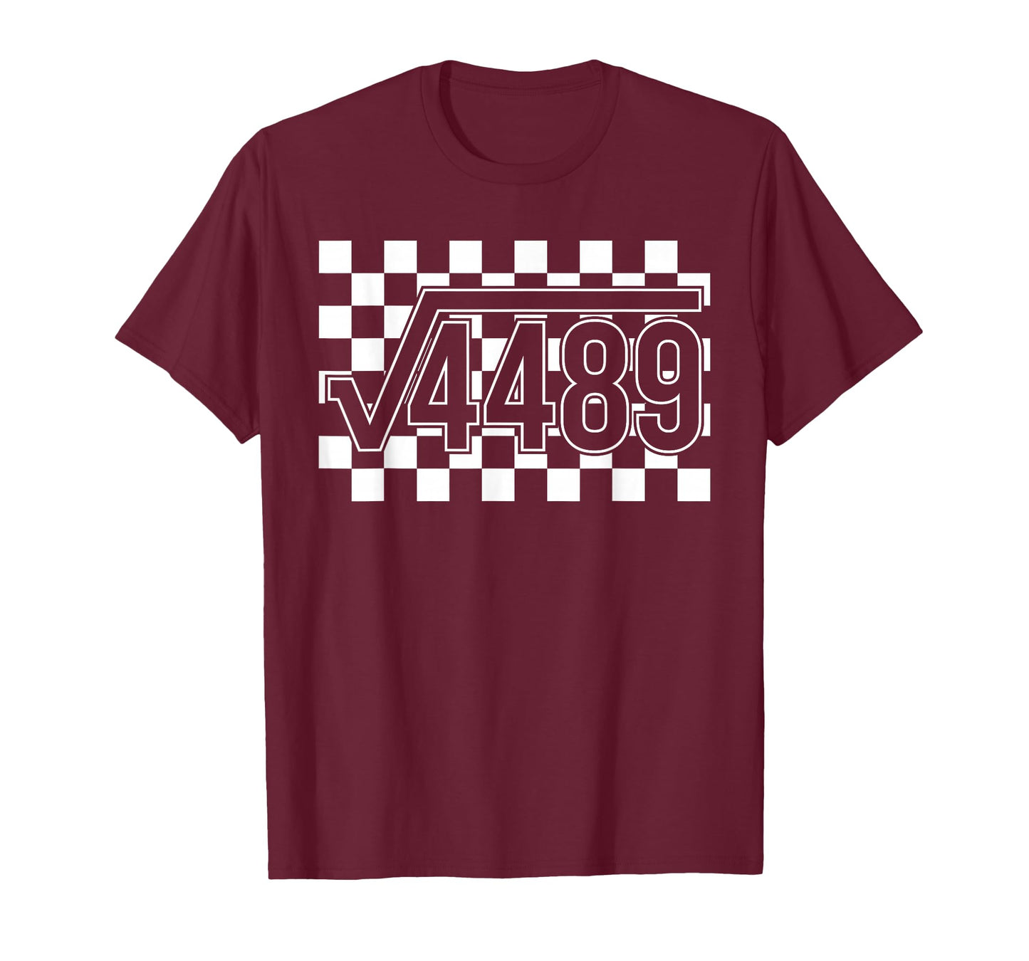 6 7 Meme Square Root 4489 Slag Math Checkered Pattern Lover T-Shirt