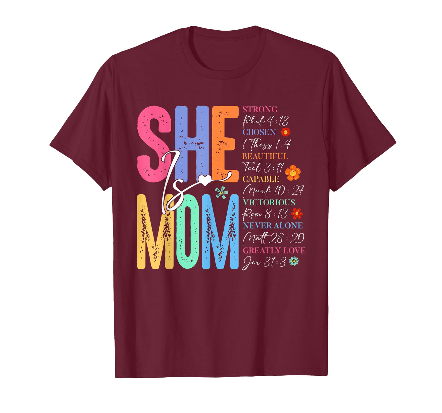 She Is Mom Christian Mother's Day Jesus Mama Religious Women T-Shirt