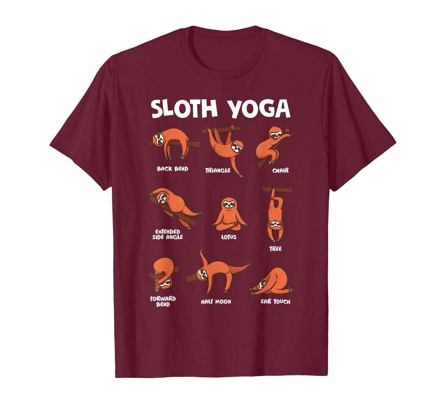 Sloth Yoga Shirt Exercise Stretch Workout Yoga Meditation T-Shirt