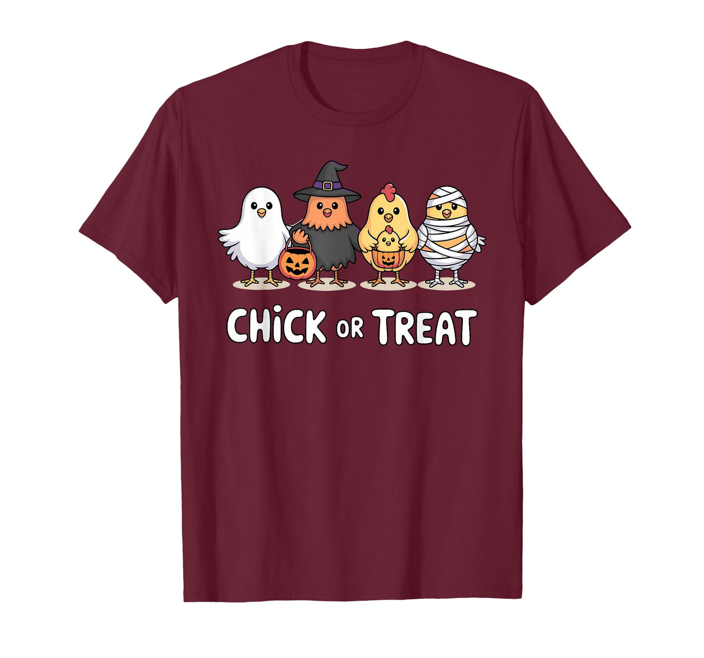 Chick or Treat Funny Halloween Chicken Cute Farm Spooky Tees T-Shirt