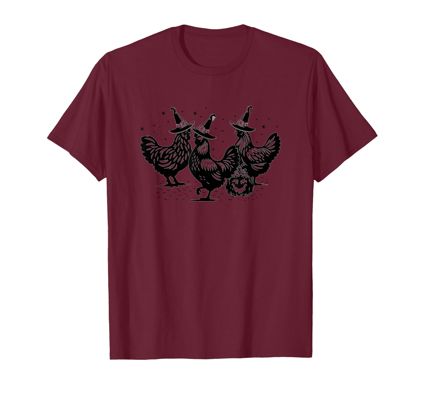 Witchy Chicken Trio Halloween Pumpkin Farm Funny Fall T-Shirt