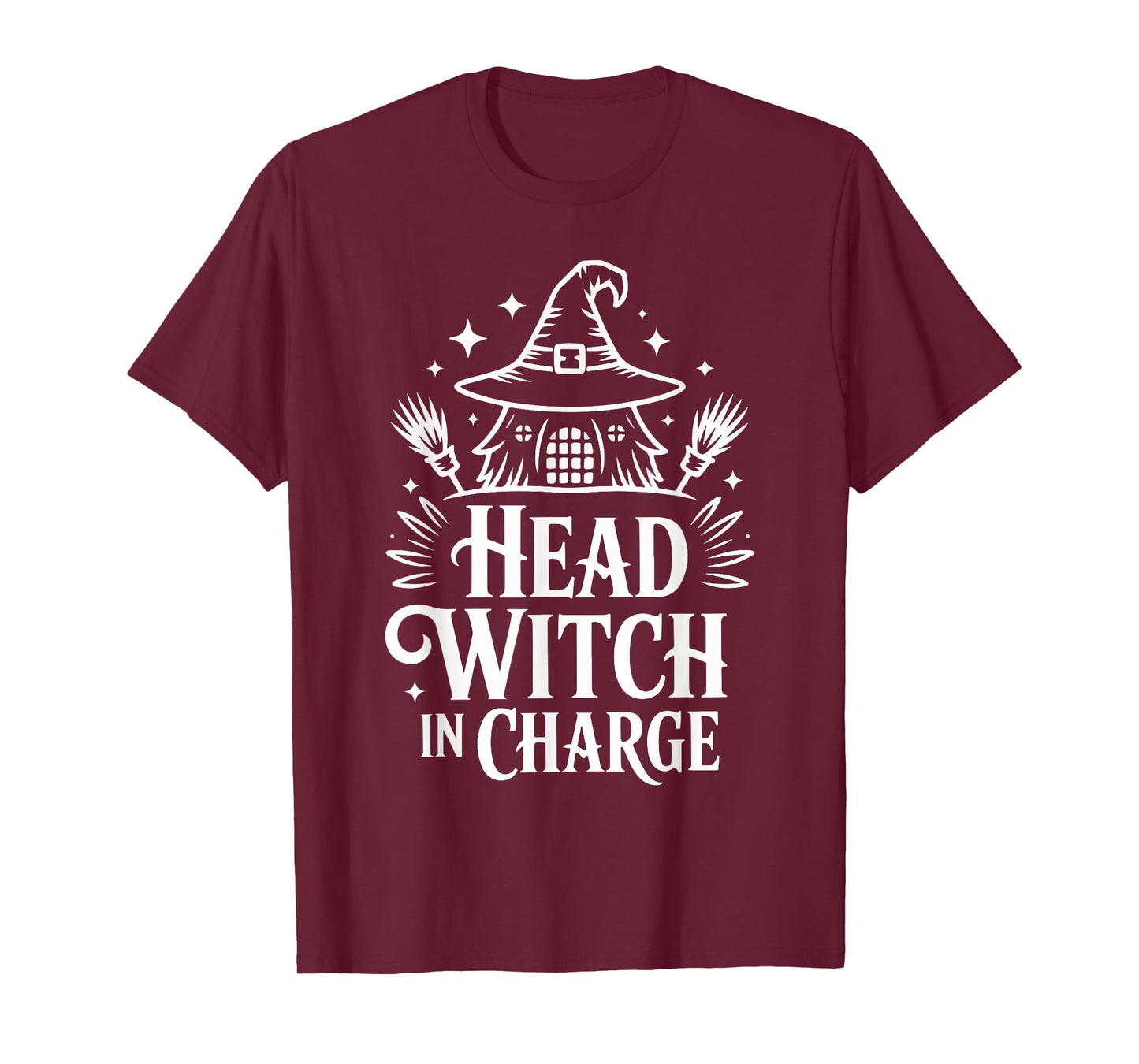 Head Witch in Charge Halloween Hat Sunset T-Shirt