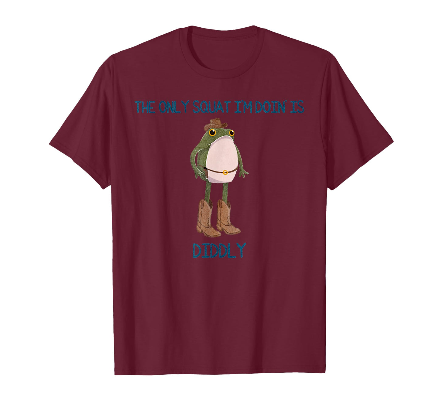 Vintage Funny The Only Squat I'm Doin' Is Diddly Frog Meme T-Shirt