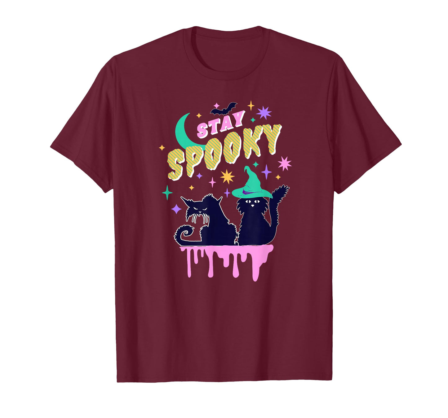 Stay Spooky Halloween Cats Witchy Moon Magic Night T-Shirt