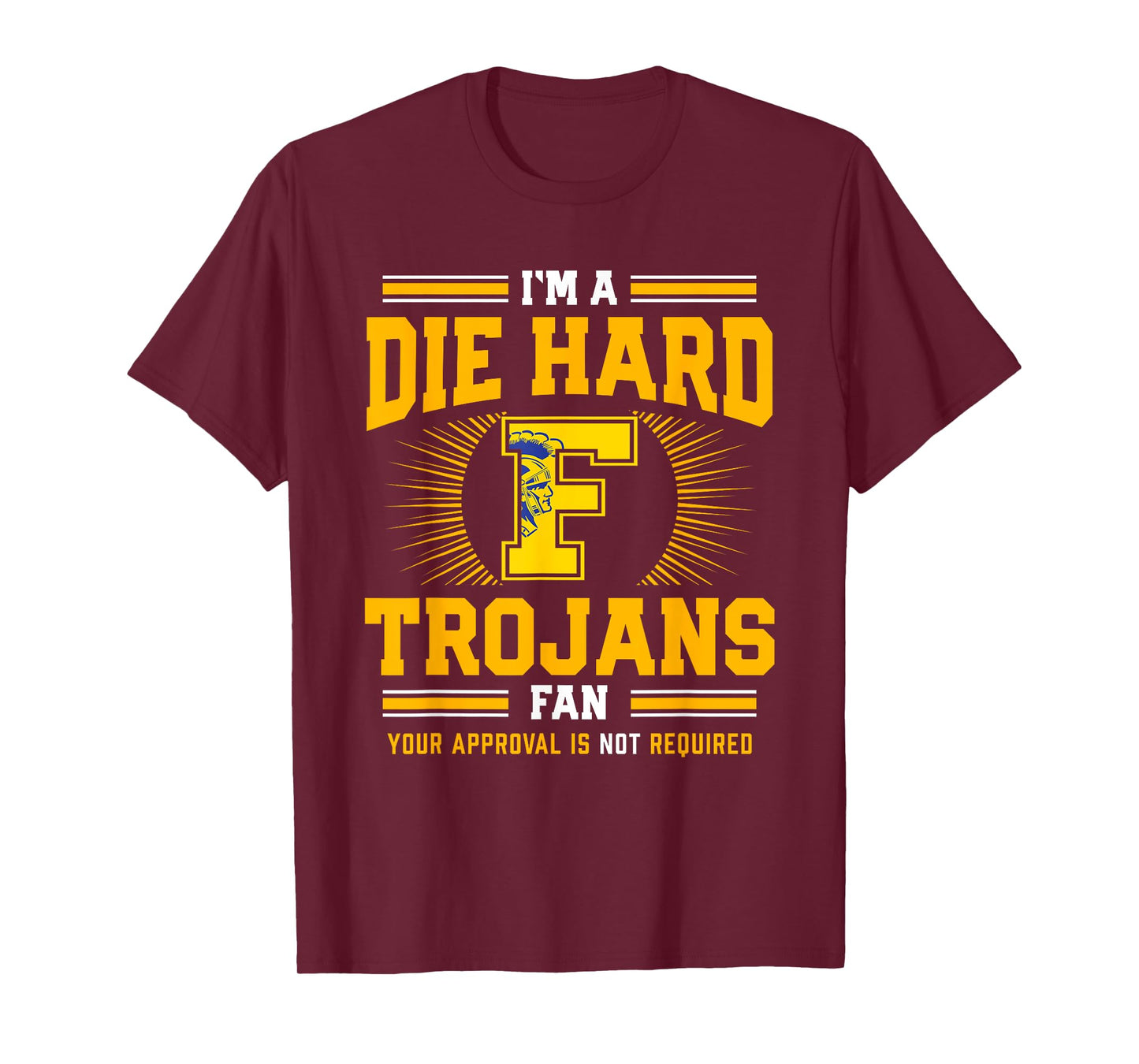 Findlay Trojans Logo Die Hard Fan HS T-Shirt