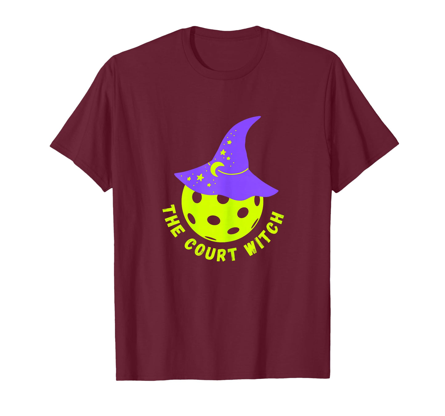 Fun Halloween Pickleball The Court Witch Pickleballer Moms T-Shirt
