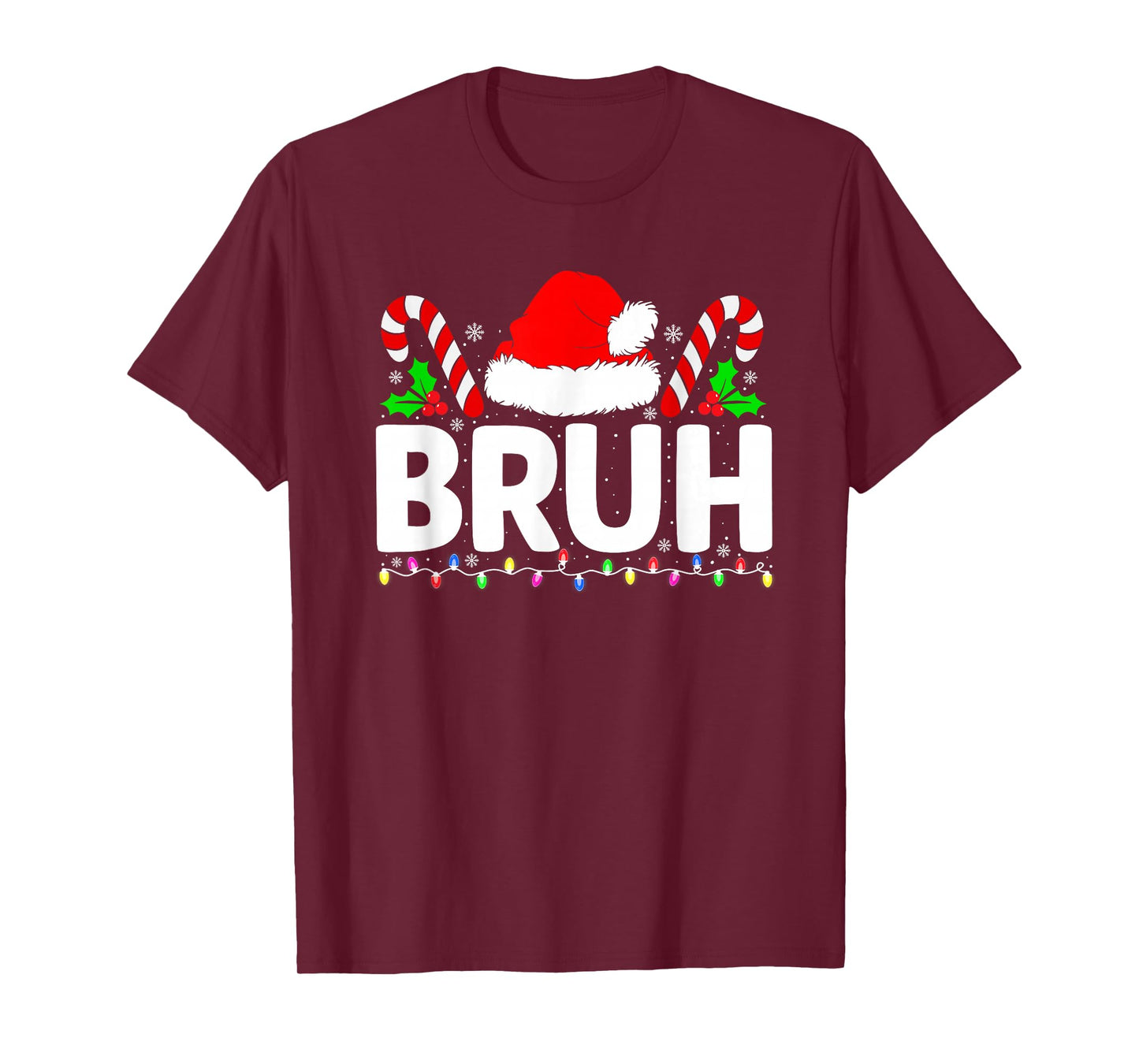 Bruh Funny Saying Bro Teens Boys Kids Christmas Pajamas Xmas T-Shirt